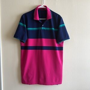 Greyson Shawnee Colorblock Pink Blue Golf Polo Short Sleeve Shirt
